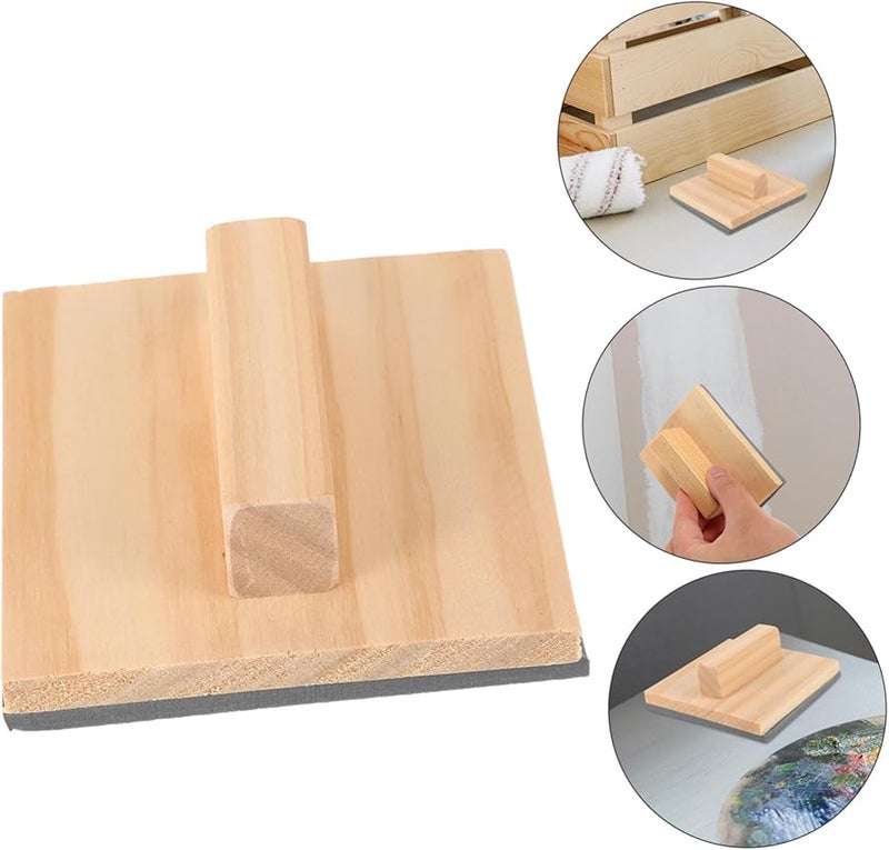 مكشطة إسفنجية بمقبض خشبي 10X10 سم لفن الجدار DIY تطبيق سلس للداخل والخارج - Image 4